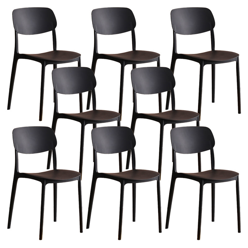 Modern Indoor-Outdoor Plastic Open Back Stackable Dining Side Chair