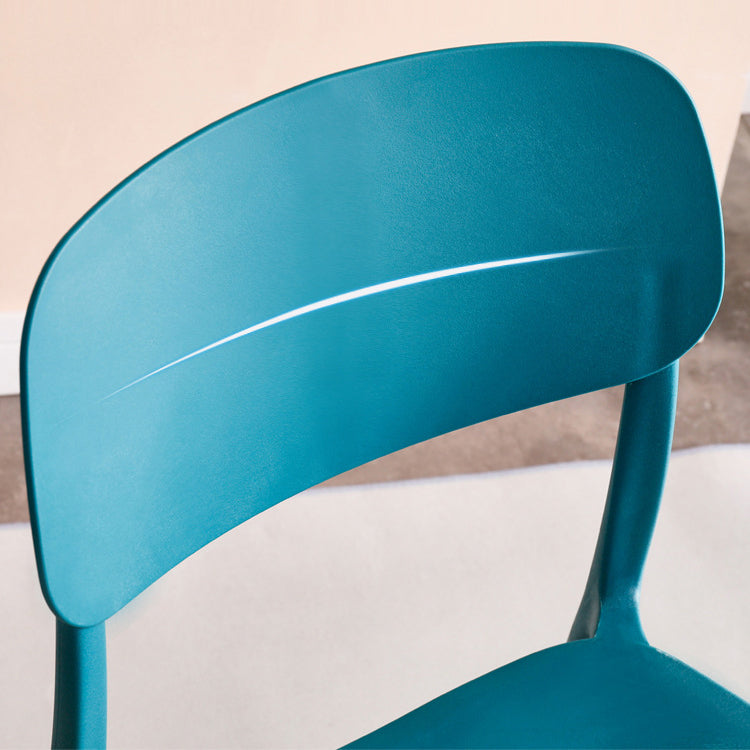 Modern Indoor-Outdoor Plastic Open Back Stackable Dining Side Chair