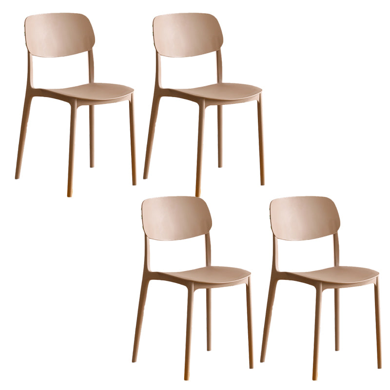 Modern Indoor-Outdoor Plastic Open Back Stackable Dining Side Chair