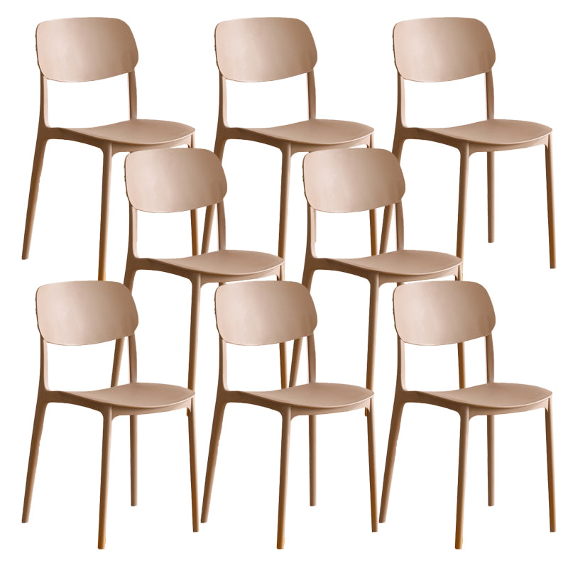 Modern Indoor-Outdoor Plastic Open Back Stackable Dining Side Chair