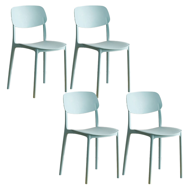 Modern Indoor-Outdoor Plastic Open Back Stackable Dining Side Chair
