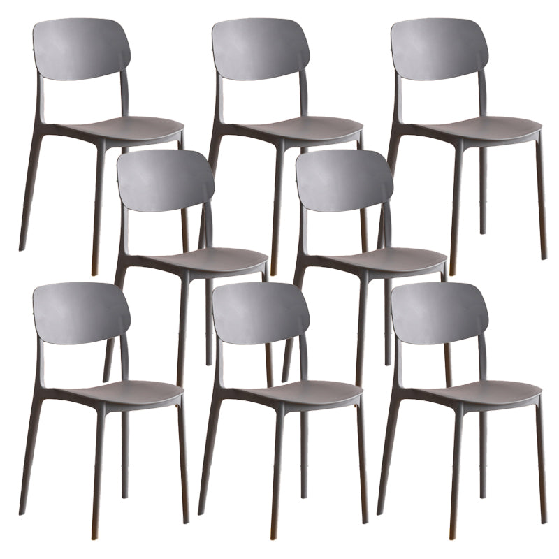Modern Indoor-Outdoor Plastic Open Back Stackable Dining Side Chair