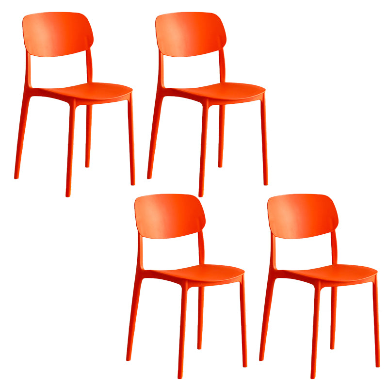 Modern Indoor-Outdoor Plastic Open Back Stackable Dining Side Chair