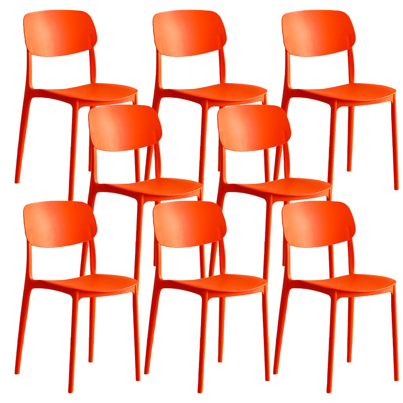 Modern Indoor-Outdoor Plastic Open Back Stackable Dining Side Chair