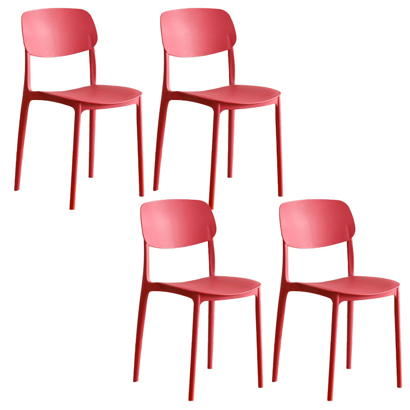 Modern Indoor-Outdoor Plastic Open Back Stackable Dining Side Chair