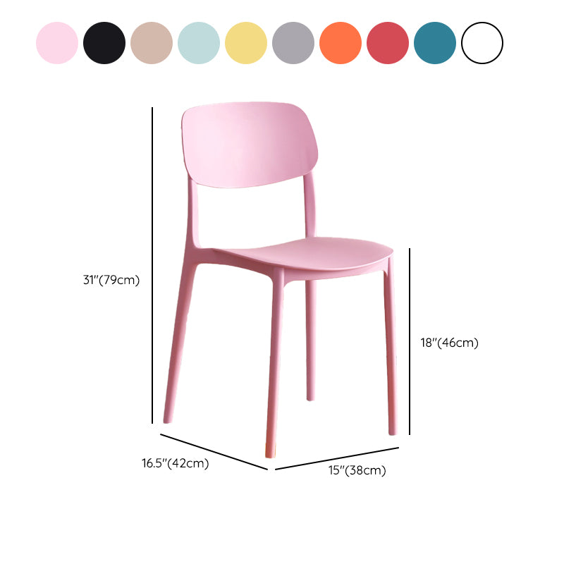Modern Indoor-Outdoor Plastic Open Back Stackable Dining Side Chair