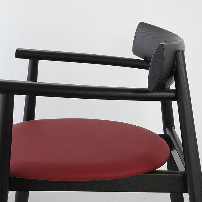 Modern Style Leather Open Back Solid Wood Frame Dining Chairs for Home Use