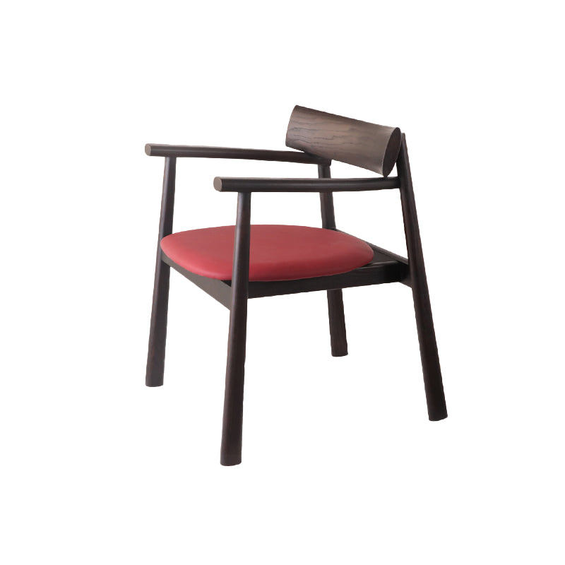 Modern Style Leather Open Back Solid Wood Frame Dining Chairs for Home Use
