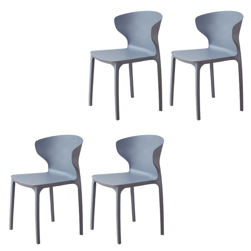 Contemporary Indoor Wingback Plastic Stackable Armless Dining Side Chair