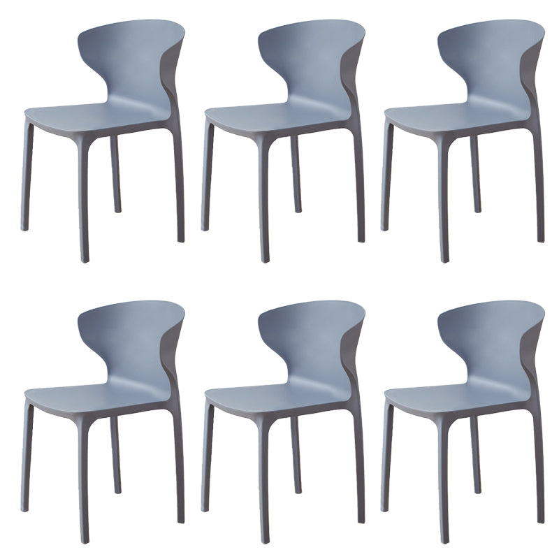 Contemporary Indoor Wingback Plastic Stackable Armless Dining Side Chair
