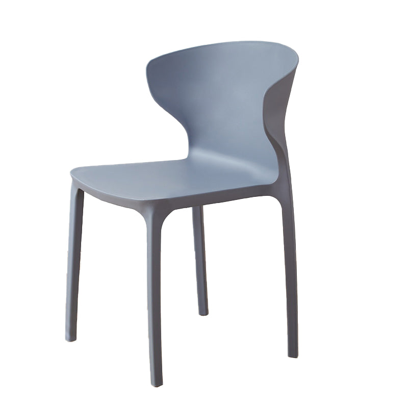 Contemporary Indoor Wingback Plastic Stackable Armless Dining Side Chair
