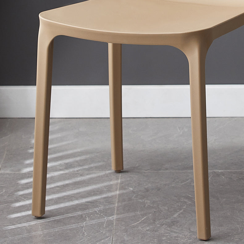 Contemporary Indoor Wingback Plastic Stackable Armless Dining Side Chair