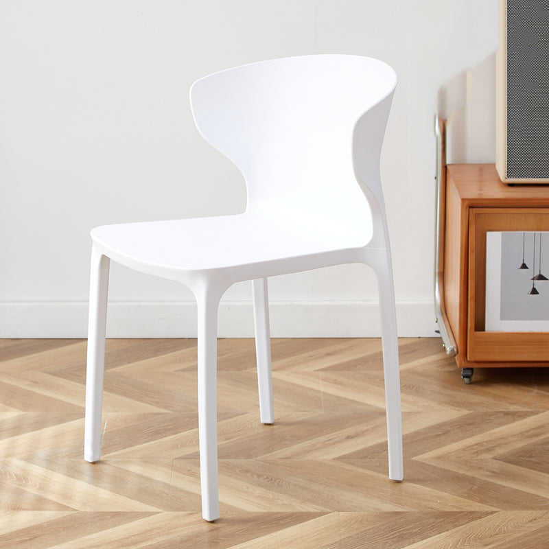 Contemporary Indoor Wingback Plastic Stackable Armless Dining Side Chair
