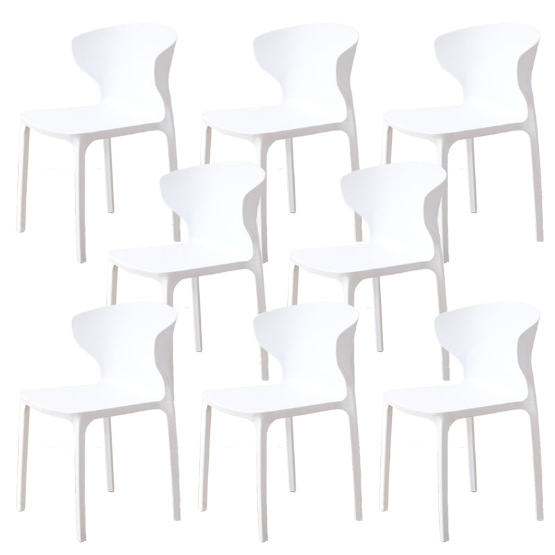 Contemporary Indoor Wingback Plastic Stackable Armless Dining Side Chair