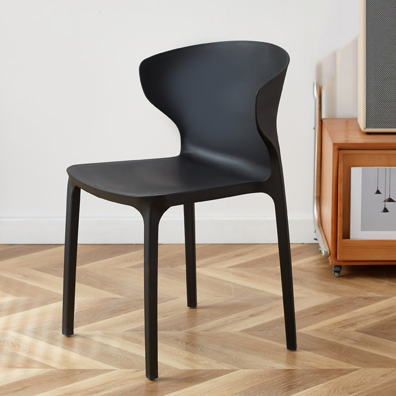 Contemporary Indoor Wingback Plastic Stackable Armless Dining Side Chair