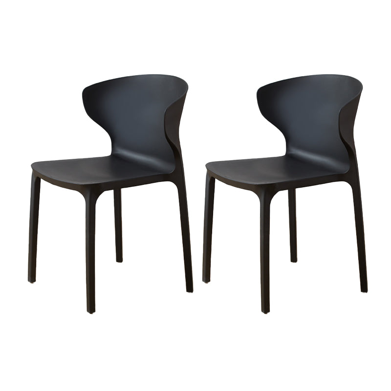 Contemporary Indoor Wingback Plastic Stackable Armless Dining Side Chair