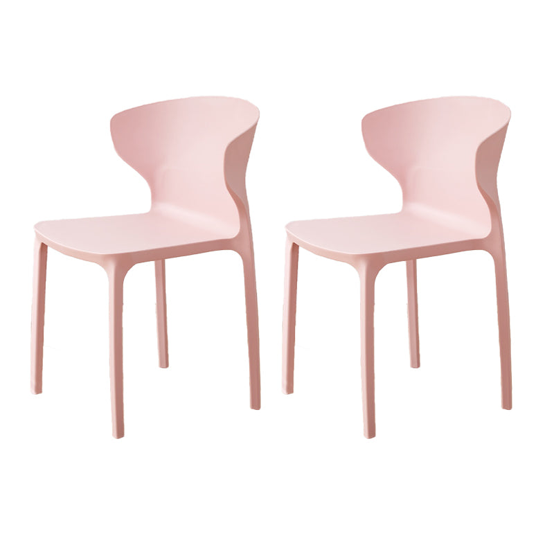 Contemporary Indoor Wingback Plastic Stackable Armless Dining Side Chair