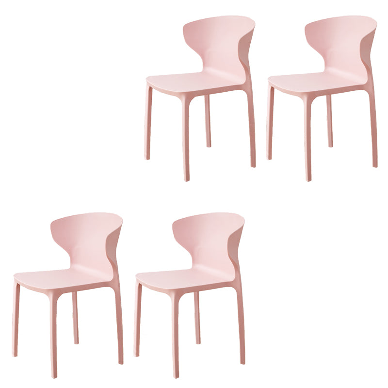 Contemporary Indoor Wingback Plastic Stackable Armless Dining Side Chair