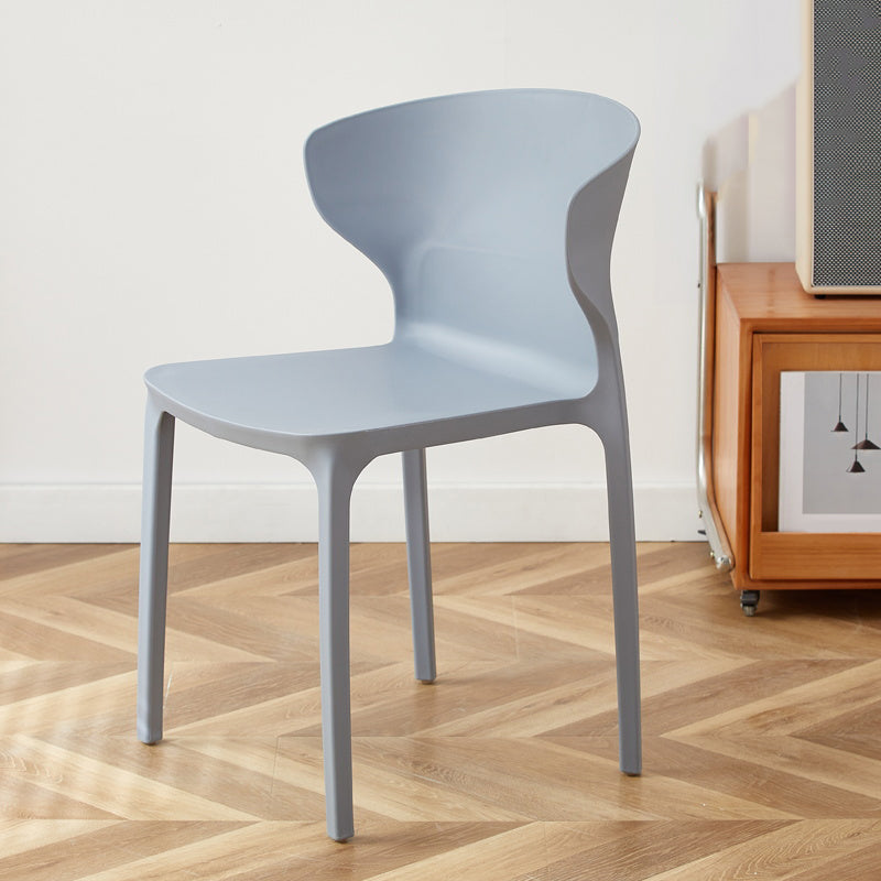 Contemporary Indoor Wingback Plastic Stackable Armless Dining Side Chair