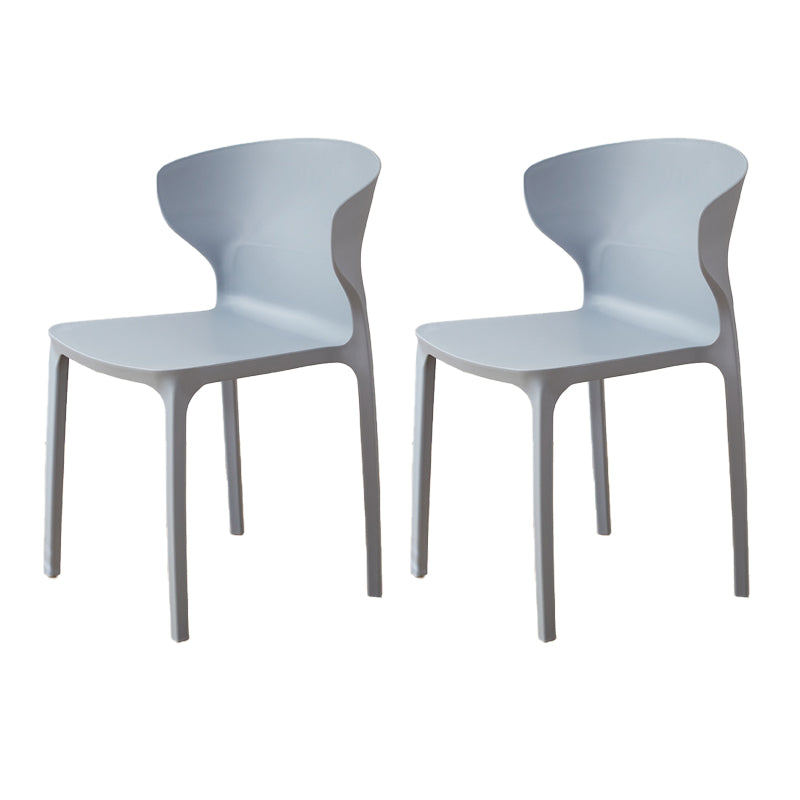 Contemporary Indoor Wingback Plastic Stackable Armless Dining Side Chair
