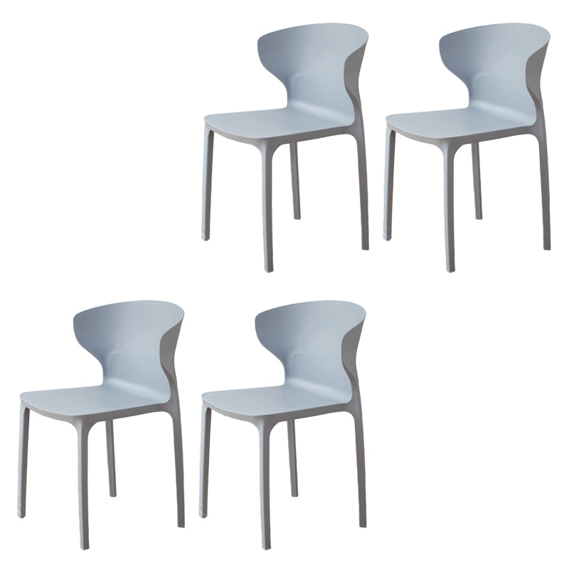 Contemporary Indoor Wingback Plastic Stackable Armless Dining Side Chair