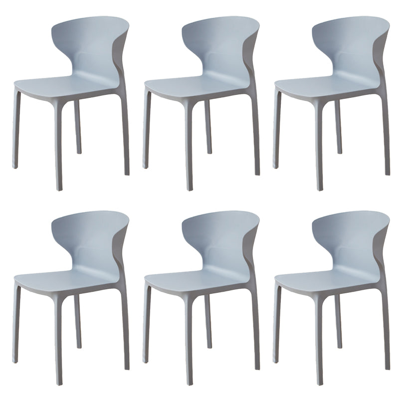 Contemporary Indoor Wingback Plastic Stackable Armless Dining Side Chair