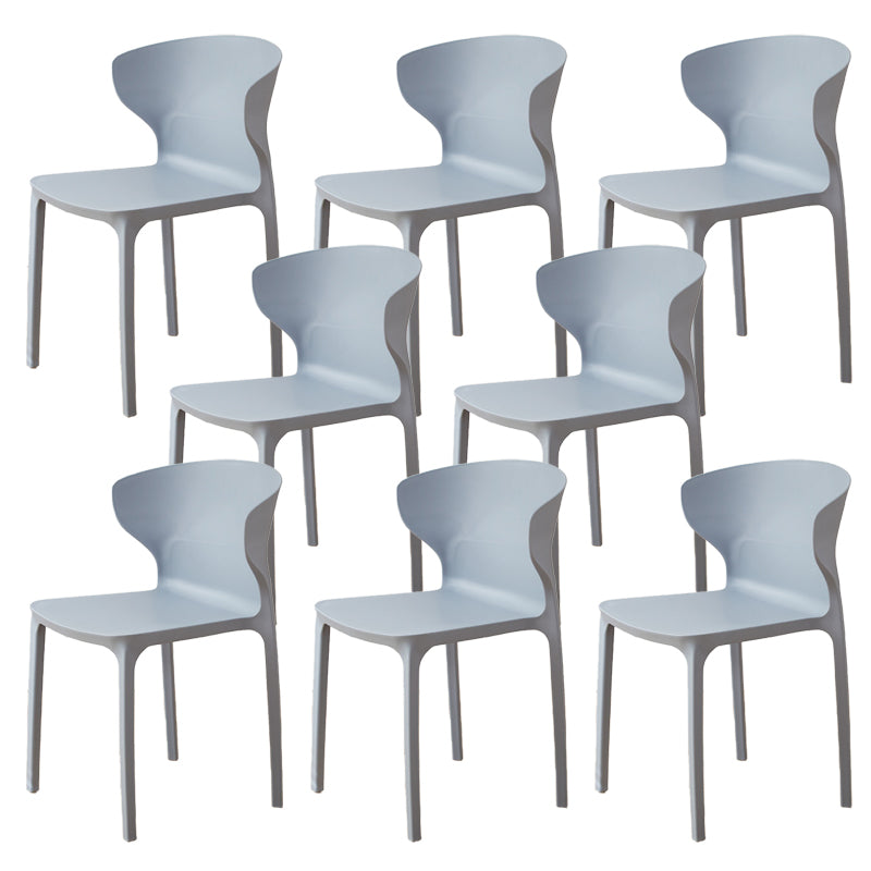 Contemporary Indoor Wingback Plastic Stackable Armless Dining Side Chair
