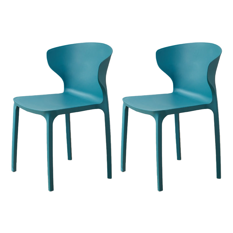 Contemporary Indoor Wingback Plastic Stackable Armless Dining Side Chair