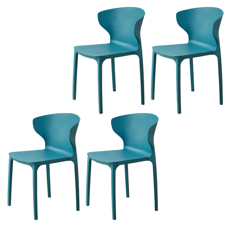 Contemporary Indoor Wingback Plastic Stackable Armless Dining Side Chair