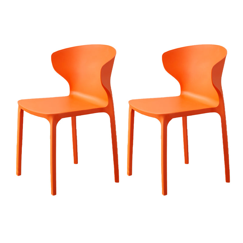 Contemporary Indoor Wingback Plastic Stackable Armless Dining Side Chair