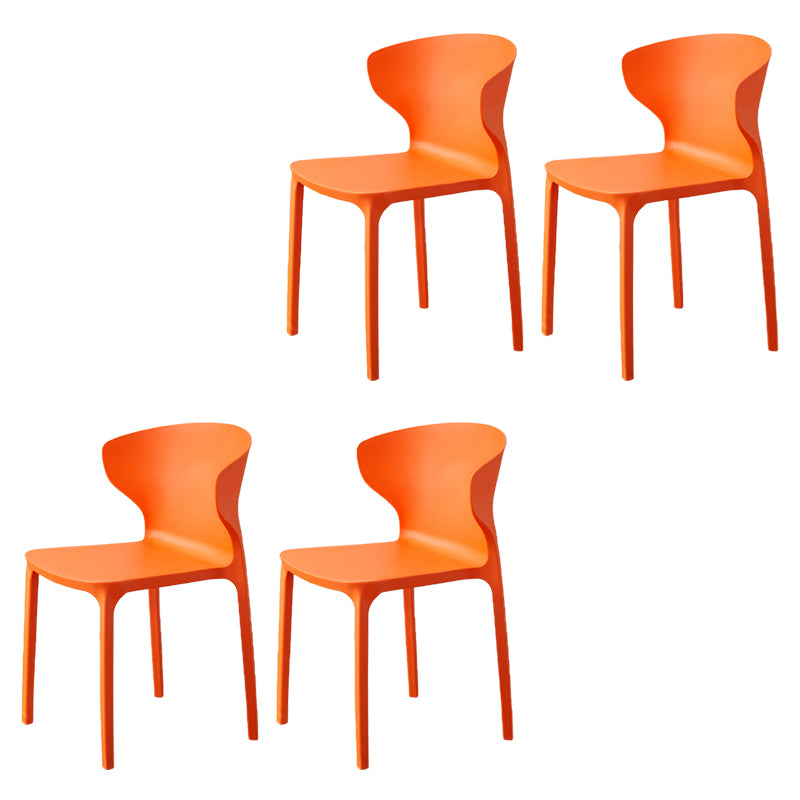 Contemporary Indoor Wingback Plastic Stackable Armless Dining Side Chair