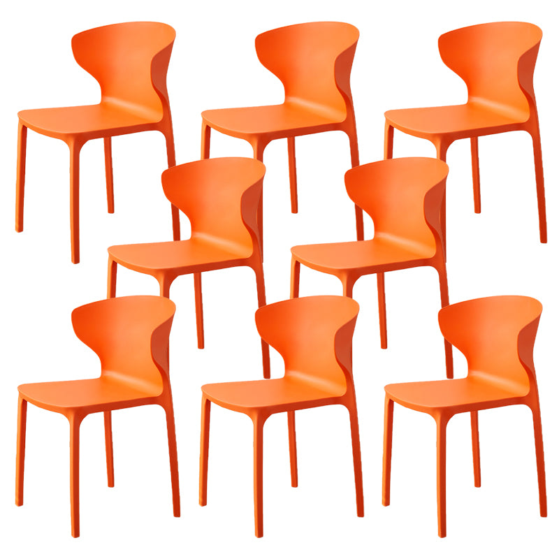 Contemporary Indoor Wingback Plastic Stackable Armless Dining Side Chair