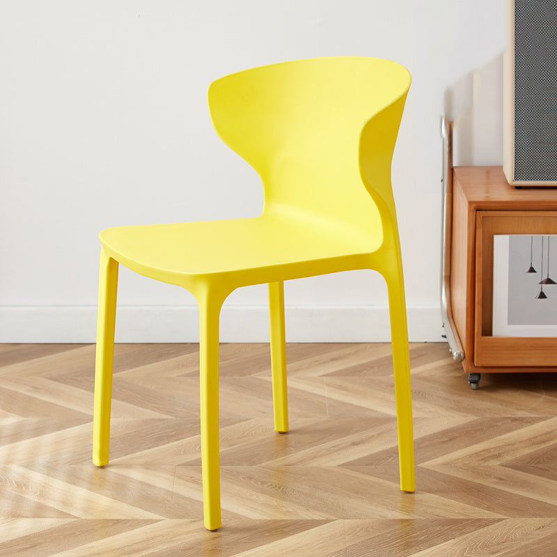 Contemporary Indoor Wingback Plastic Stackable Armless Dining Side Chair