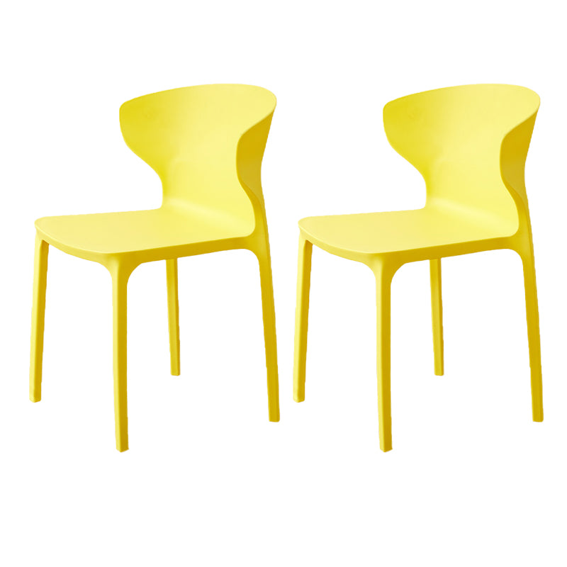 Contemporary Indoor Wingback Plastic Stackable Armless Dining Side Chair