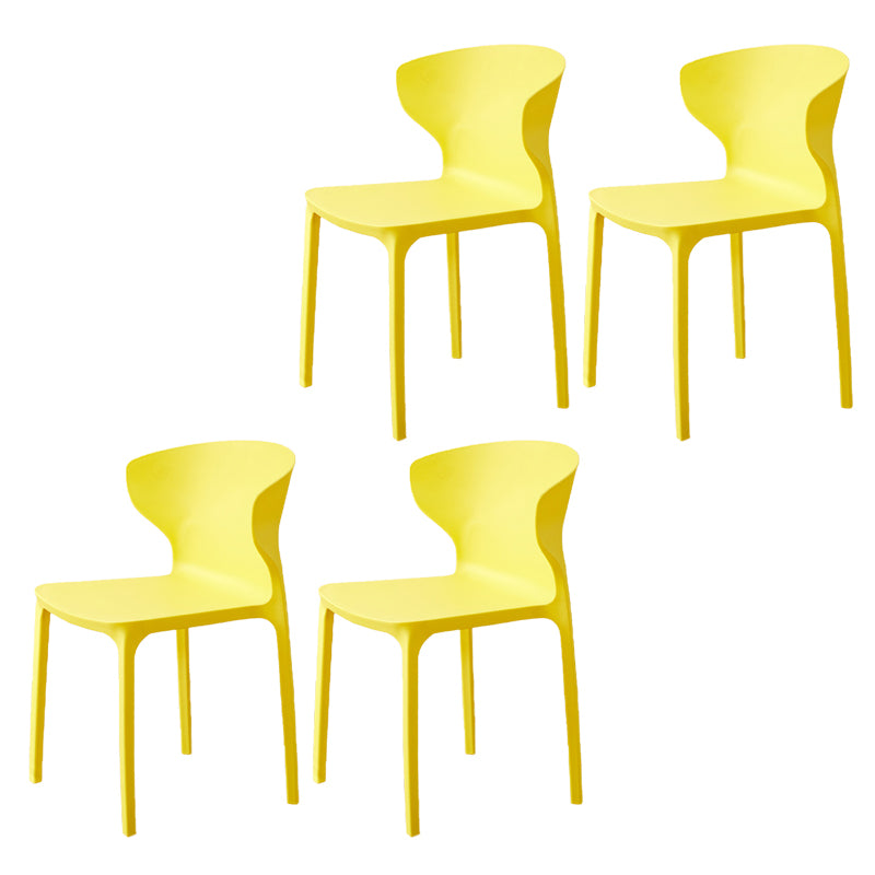 Contemporary Indoor Wingback Plastic Stackable Armless Dining Side Chair