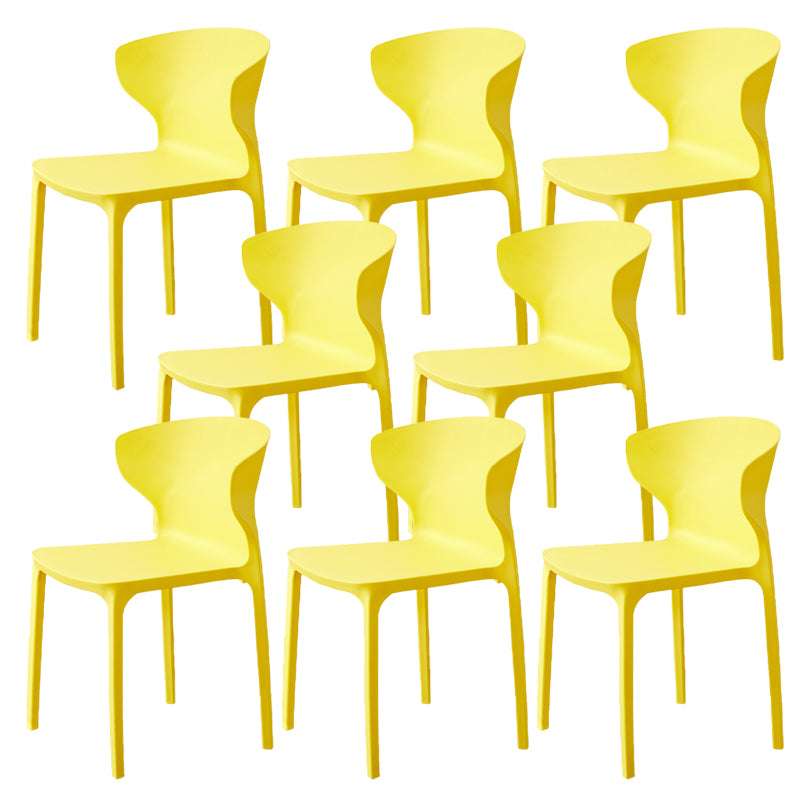 Contemporary Indoor Wingback Plastic Stackable Armless Dining Side Chair
