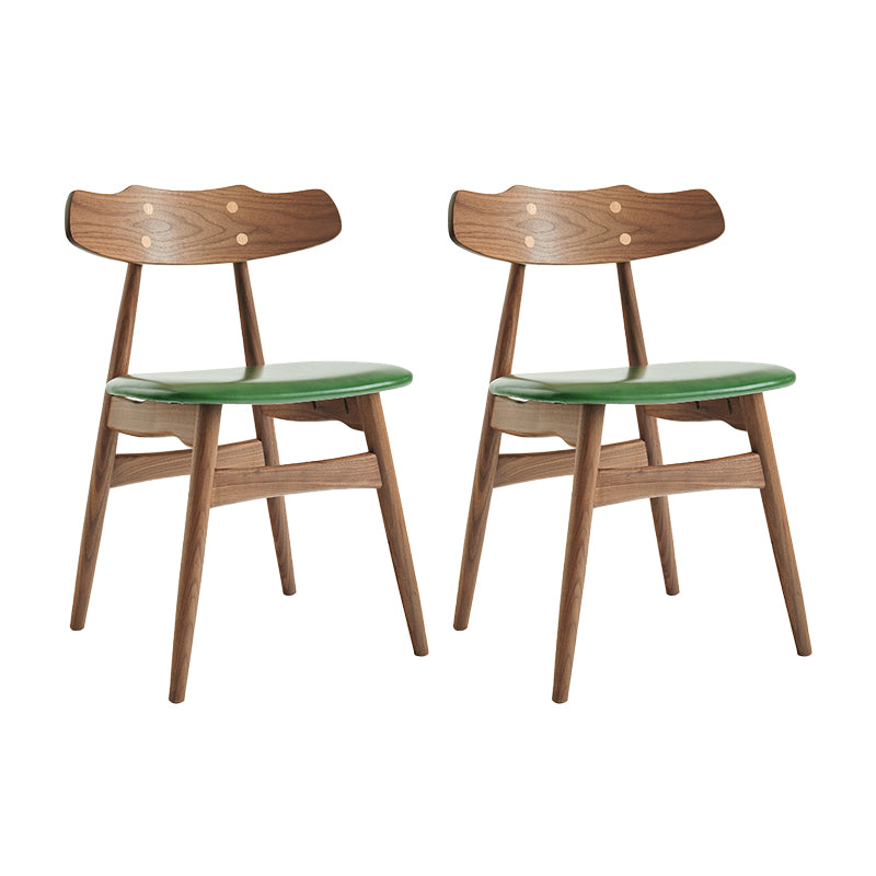 Contemporary Indoor Wood Open Back Upholstered Side Dining Chair