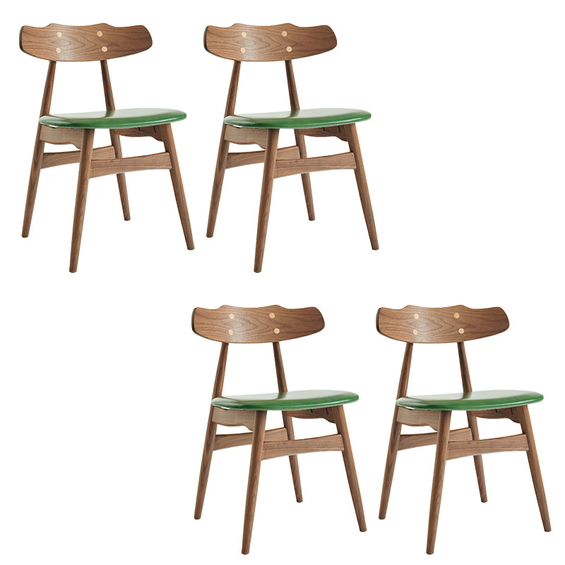 Contemporary Indoor Wood Open Back Upholstered Side Dining Chair
