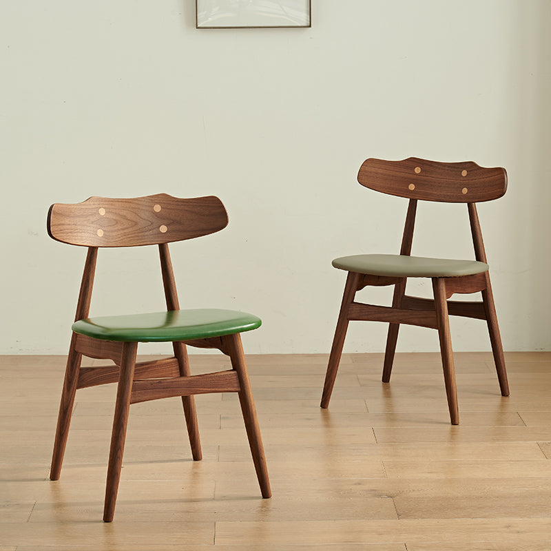 Contemporary Indoor Wood Open Back Upholstered Side Dining Chair