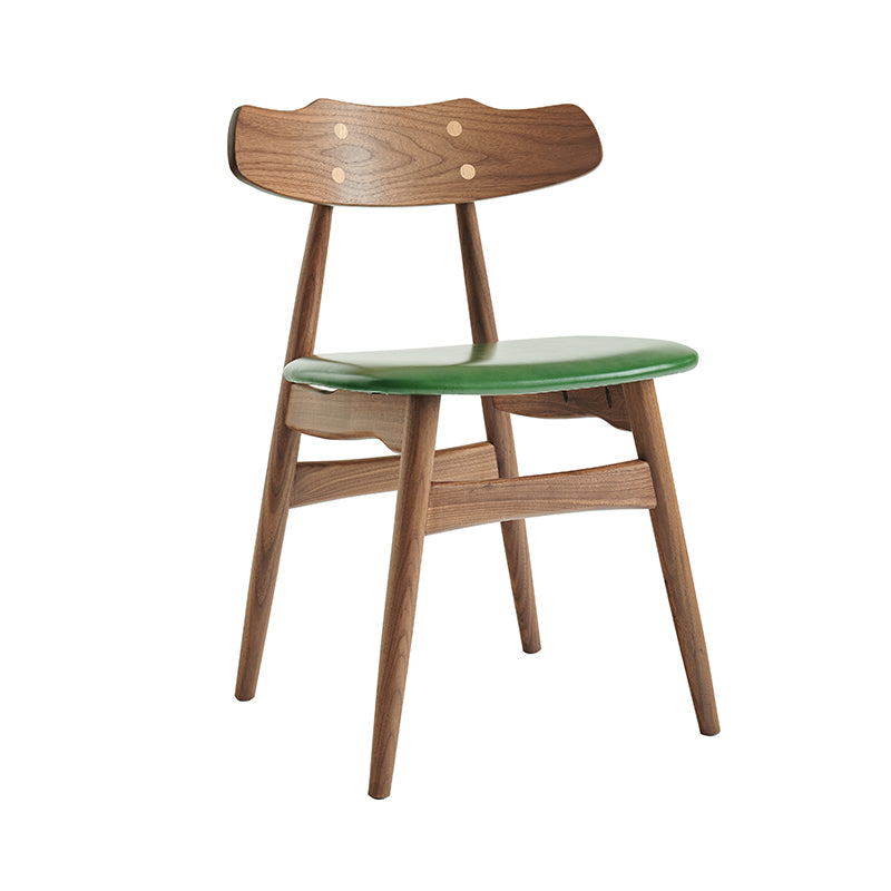 Contemporary Indoor Wood Open Back Upholstered Side Dining Chair