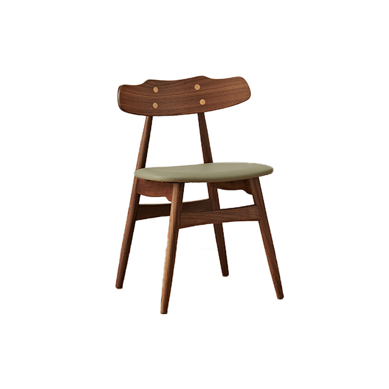 Contemporary Indoor Wood Open Back Upholstered Side Dining Chair