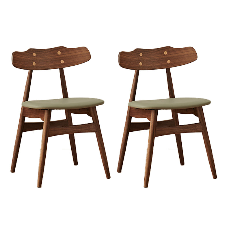 Contemporary Indoor Wood Open Back Upholstered Side Dining Chair