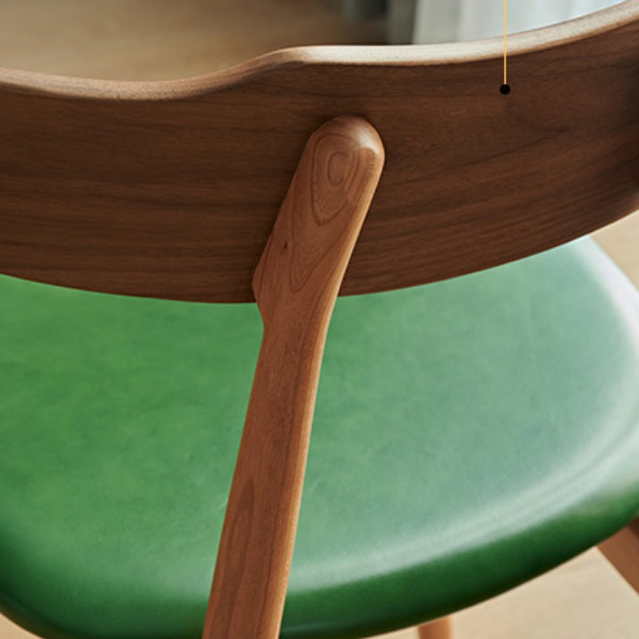 Contemporary Indoor Wood Open Back Upholstered Side Dining Chair