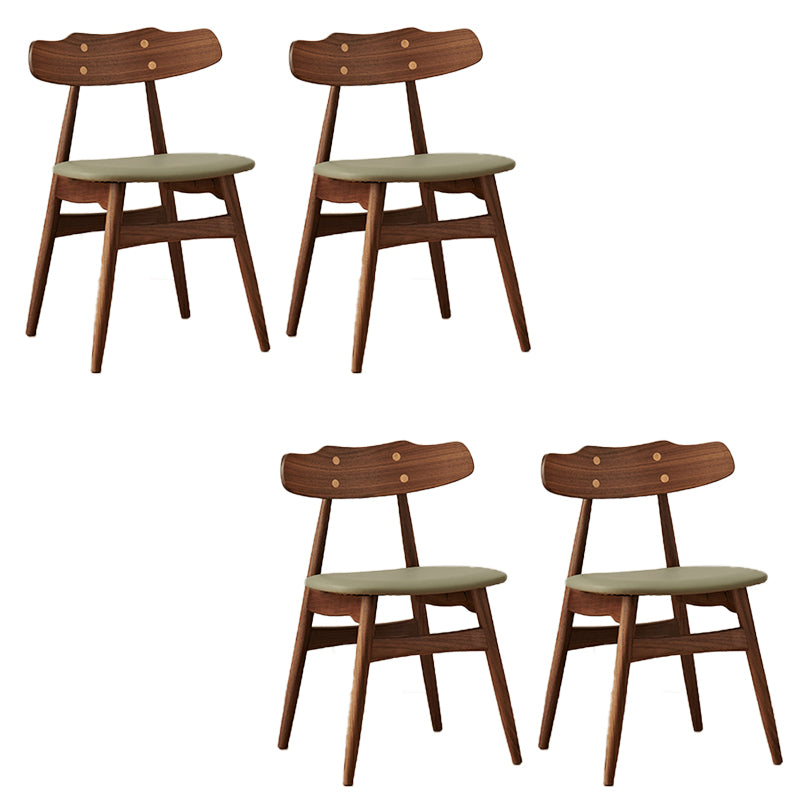 Contemporary Indoor Wood Open Back Upholstered Side Dining Chair