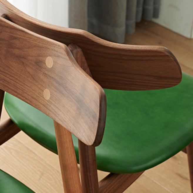 Contemporary Indoor Wood Open Back Upholstered Side Dining Chair