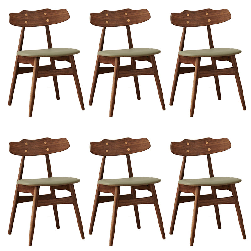Contemporary Indoor Wood Open Back Upholstered Side Dining Chair