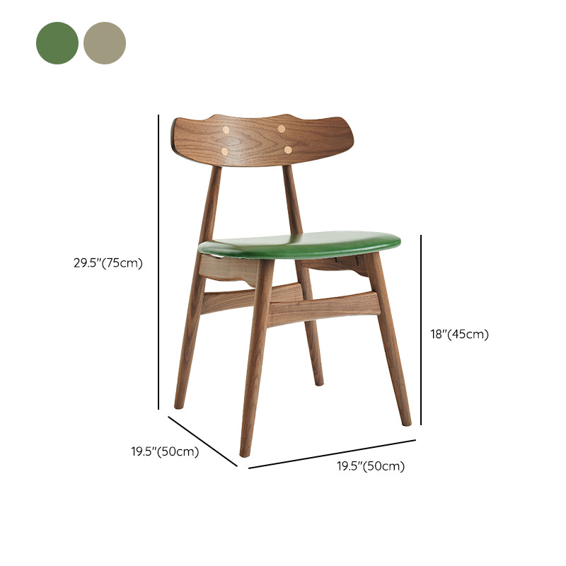 Contemporary Indoor Wood Open Back Upholstered Side Dining Chair
