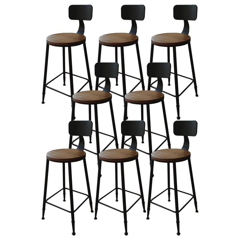 Industrial Metal Legs Indoor Bar Stool Black Base with Footrest