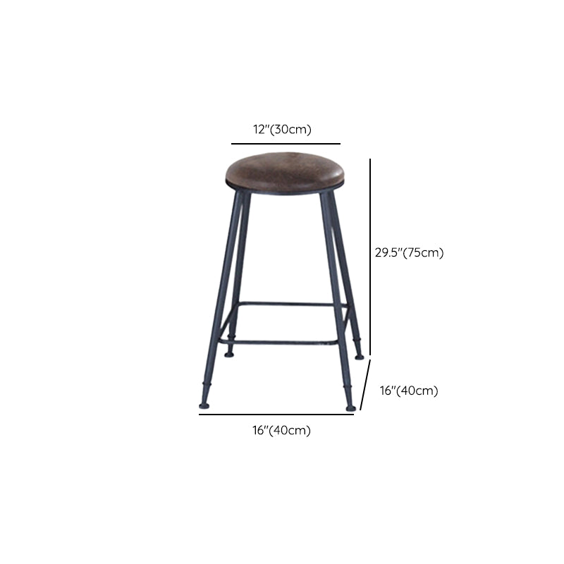 Industrial Metal Legs Indoor Bar Stool Black Base with Footrest