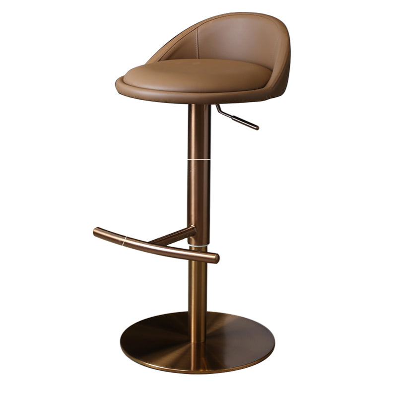 Modern Style Rotatable Backrest Counter High Stool with Leather Cushion